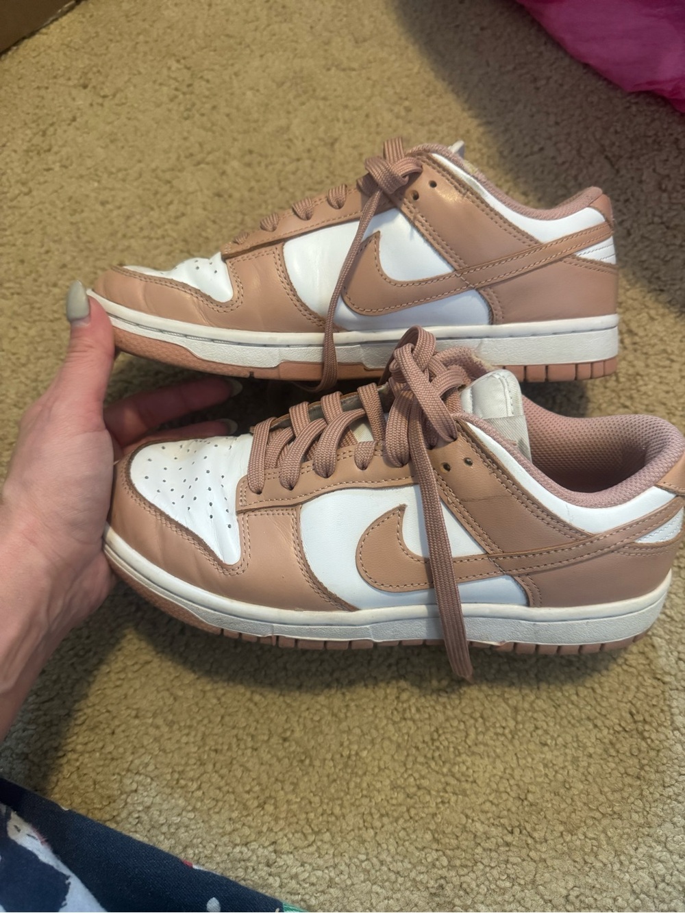 Nike  Low-Top Sneakers in Blush Pink and White